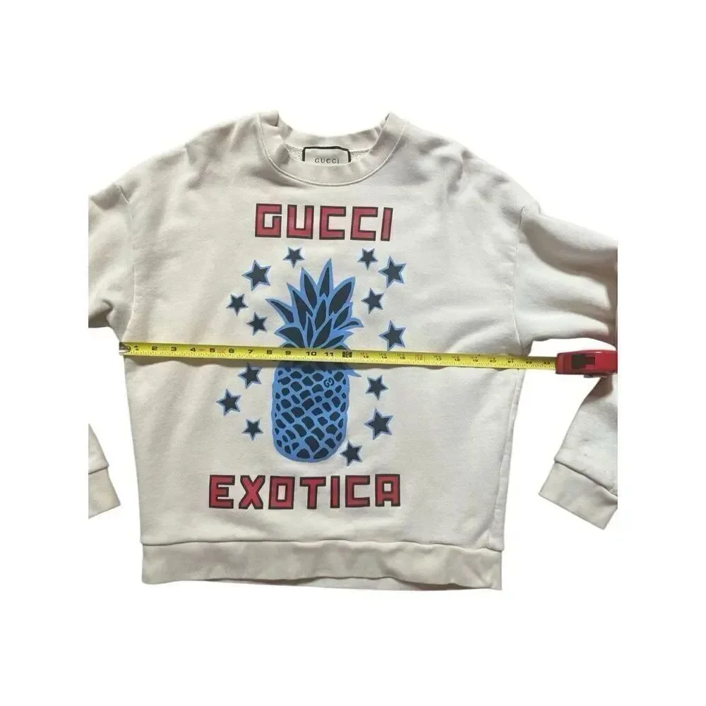Gucci Exotica 100% Cotton Crewneck Sweatshirt Pineapple Off White Men’s S